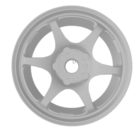 (Unpainted)  5Zigen GN Type Wheel incl Rubber Tyres & Axels