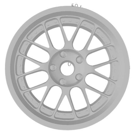 (Unpainted)  5Zigen Heidfeld Type Wheel incl Rubber Tyres & Axels