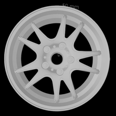 (Unpainted)  5Zigen Proracerz r5f Type Wheel incl Rubber Tyres & Axels