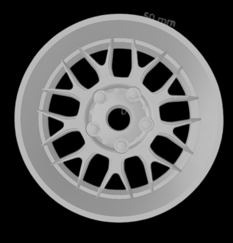 (Unpainted)  5Zigen Sports Engine Sc3000 Type Wheel incl Rubber Tyres & Axels