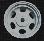 (Unpainted)6 Slot incl Rubber Tyres & Axels