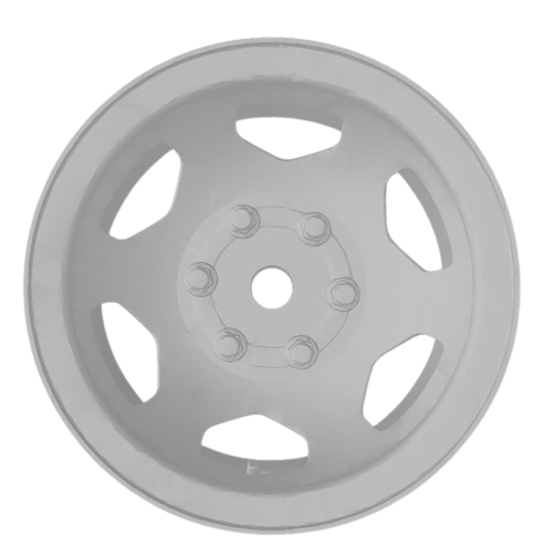 (Unpainted)  Chev D20 King Type Wheel incl Rubber Tyres & Axels