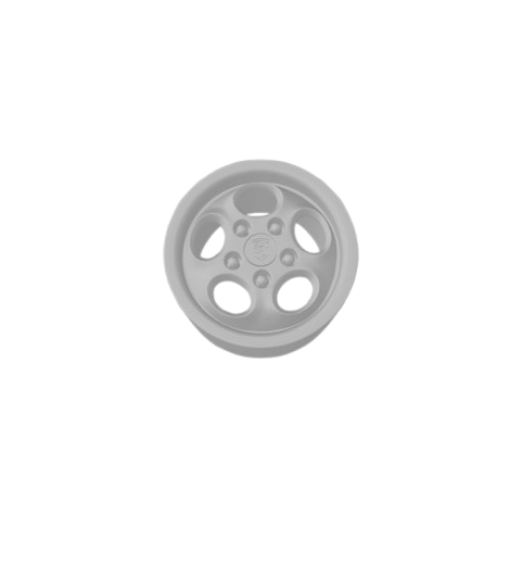 (Unpainted) Porsche Dial Type Wheel incl Rubber Tyres & Axels