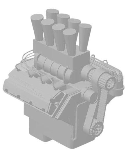 (Unpainted) Deberti Supercharger V8 Engine