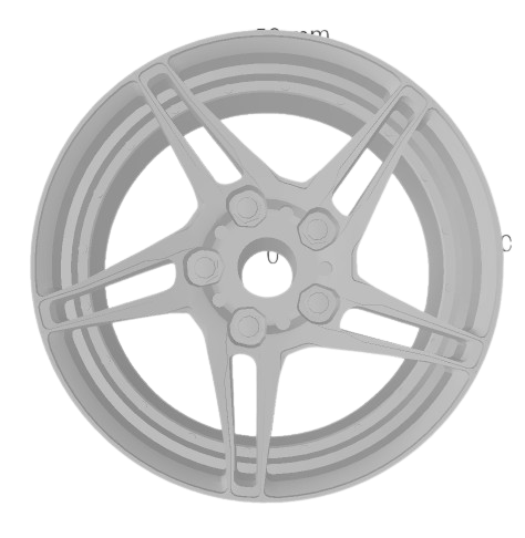 (Unpainted)  adv_05RmV2cs Standard Type Wheel incl Rubber Tyres & Axels