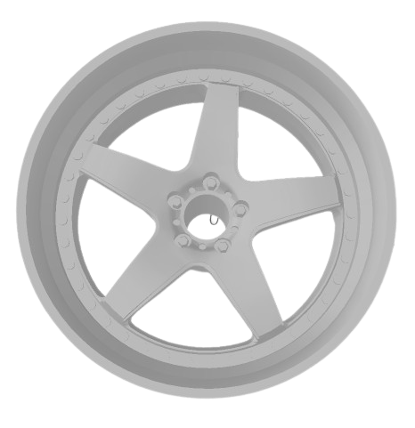(Unpainted) Adv_5 Trackfunction Type Wheel incl Rubber Tyres & Axels