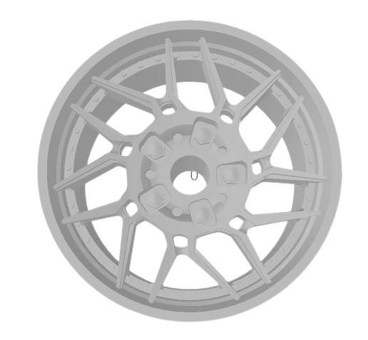 (Unpainted) adv_7r_Trackspeccs Type Wheel incl Rubber Tyres & Axels