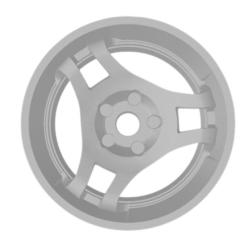 (Unpainted) adv_superadvan Type Wheel incl Rubber Tyres & Axels