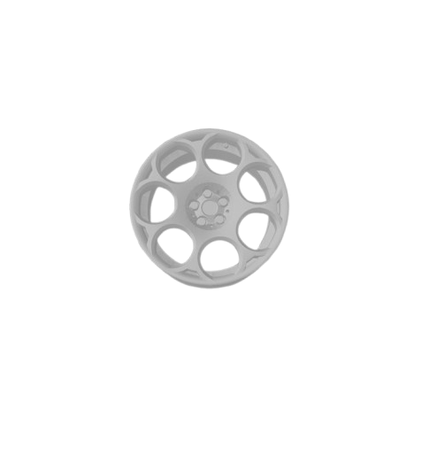 (Unpainted) Alfa Blackline Type Wheel incl Rubber Tyres & Axels