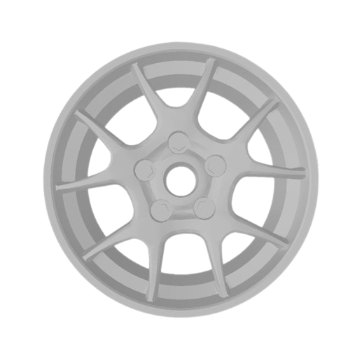 (Unpainted) BBS RK Type Wheel incl Rubber Tyres & Axels