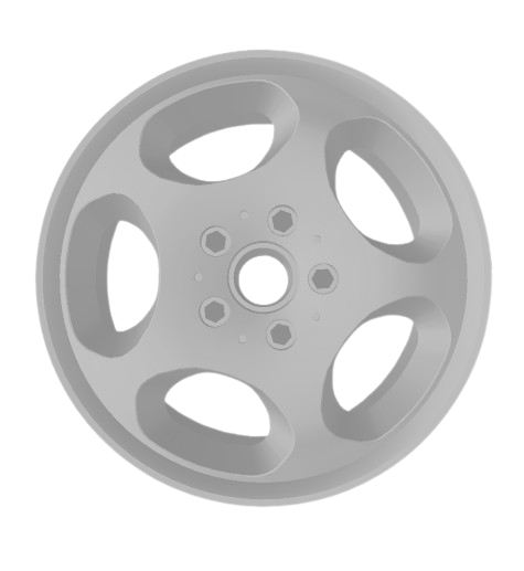 (Unpainted) Brabus Monoblock iv Type Wheel incl Rubber Tyres & Axels
