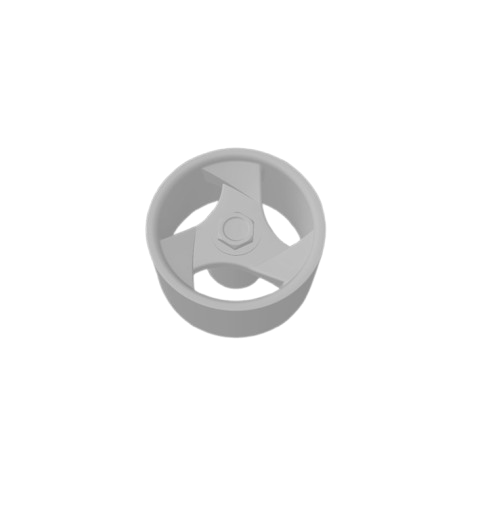 (Unpainted) Corvette Type Wheel incl Rubber Tyres & Axels