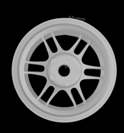 (Unpainted) Enkei Rpf1 Type Wheel incl Rubber Tyres & Axels
