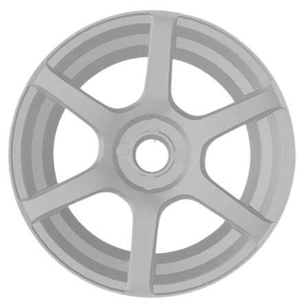 (Unpainted) Gramlights 57c6 Type Wheel incl Rubber Tyres & Axels