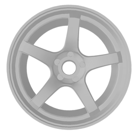 (Unpainted) Gramlights 57cr Type Wheel incl Rubber Tyres & Axels