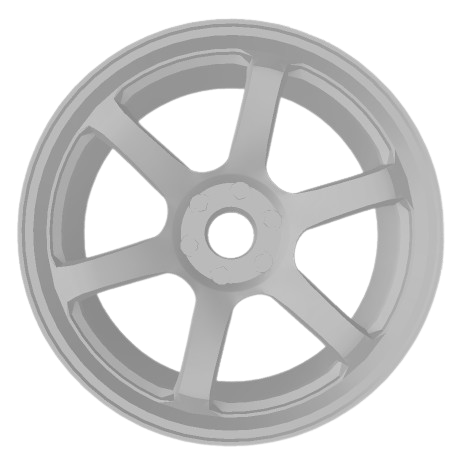 (Unpainted) Gramlights 57dr Type Wheel incl Rubber Tyres & Axels