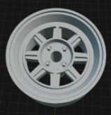 (Unpainted) Hayashi 8 Spoke incl Rubber Tyres & Axels