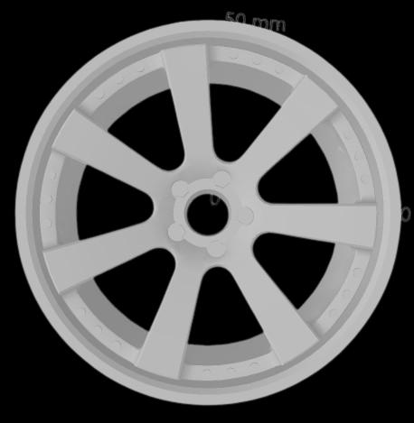 (Unpainted) HRE 948RL Type Wheel incl Rubber Tyres & Axels