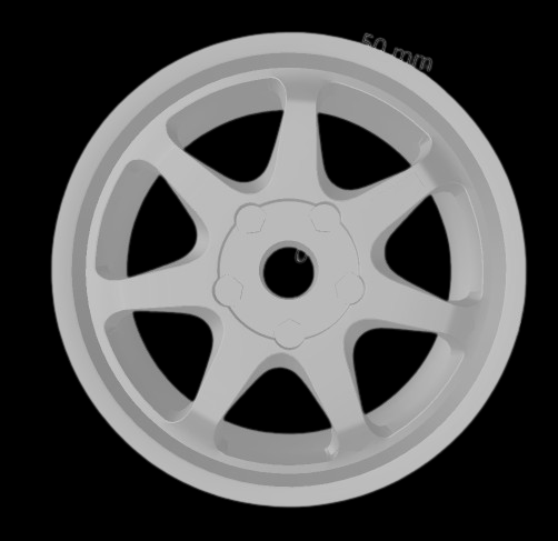 (Unpainted) Konig Afterburner Type Wheel incl Rubber Tyres & Axels