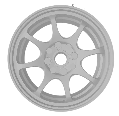 (Unpainted) Konig Britelite Wheel incl Rubber Tyres & Axels