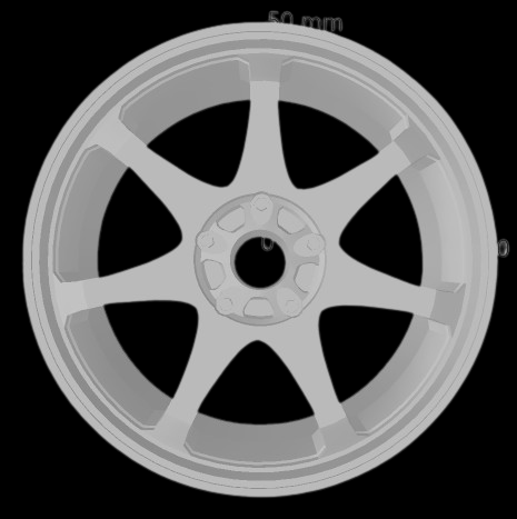 (Unpainted) Mugen GP Type Wheel incl Rubber Tyres & Axels
