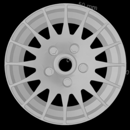 (Unpainted) Oz Superturismo Gt Type Wheel incl Rubber Tyres & Axels
