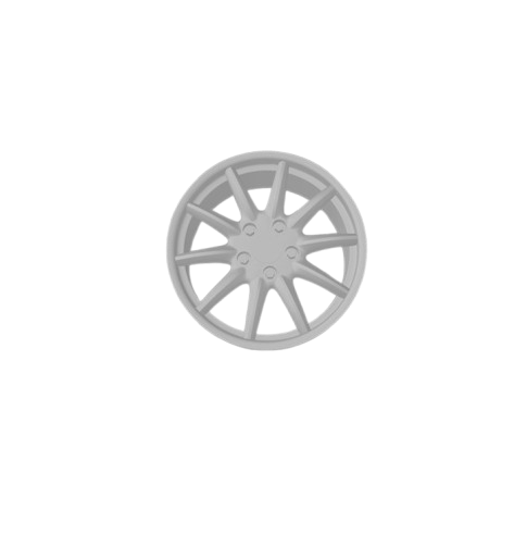 (Unpainted) Porsche 6 Type Wheel incl Rubber Tyres & Axels