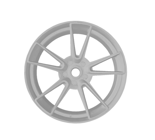 (Unpainted)  Porsche FFT6110 Type Wheel incl Rubber Tyres & Axels