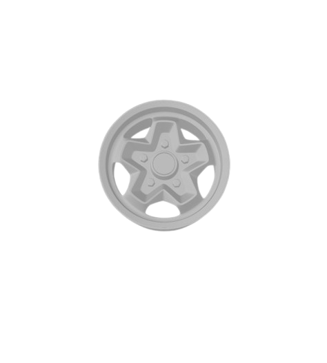 (Unpainted) Roda Fusca Type Wheel incl Rubber Tyres & Axels