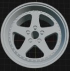 (Unpainted)  Stern Face ii Wheel incl Rubber Tyres & Axels