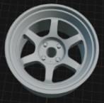 (Unpainted)  Volk TE37v  Wheel incl Rubber Tyres & Axels