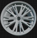 (Unpainted)  Weds Kranze Elaborar Wheel incl Rubber Tyres & Axels
