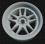 (Unpainted)  Work CP2 Wheel incl Rubber Tyres & Axels