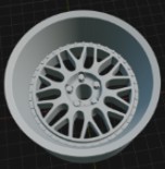 (Unpainted)  Works VS XX Deep Wheel incl Rubber Tyres & Axels