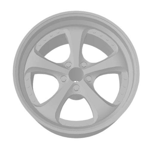 (Unpainted) Work Vs-Kf Type Wheel incl Rubber Tyres & Axels