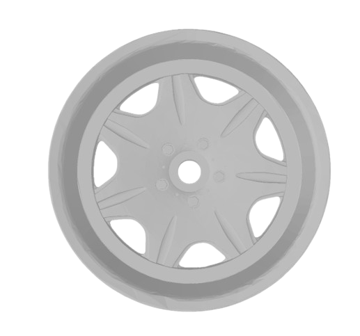 (Unpainted)  Works Ls Chiarezza Type Wheel incl Rubber Tyres & Axels