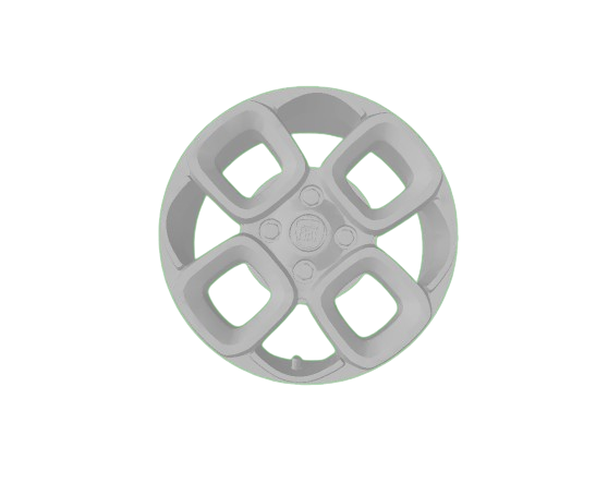 (Unpainted) Fiat Uno Sporting Type Wheel incl Rubber Tyres & Axels
