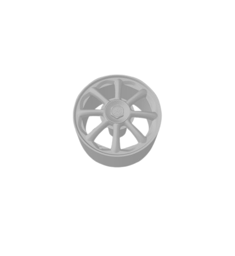 (Unpainted) Summer 17 Type Wheel incl Rubber Tyres & Axels