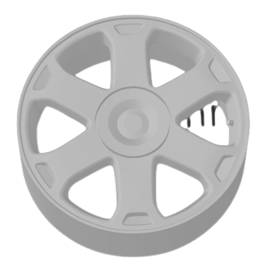 (Unpainted) Audi s3 Type Wheel incl Rubber Tyres & Axels